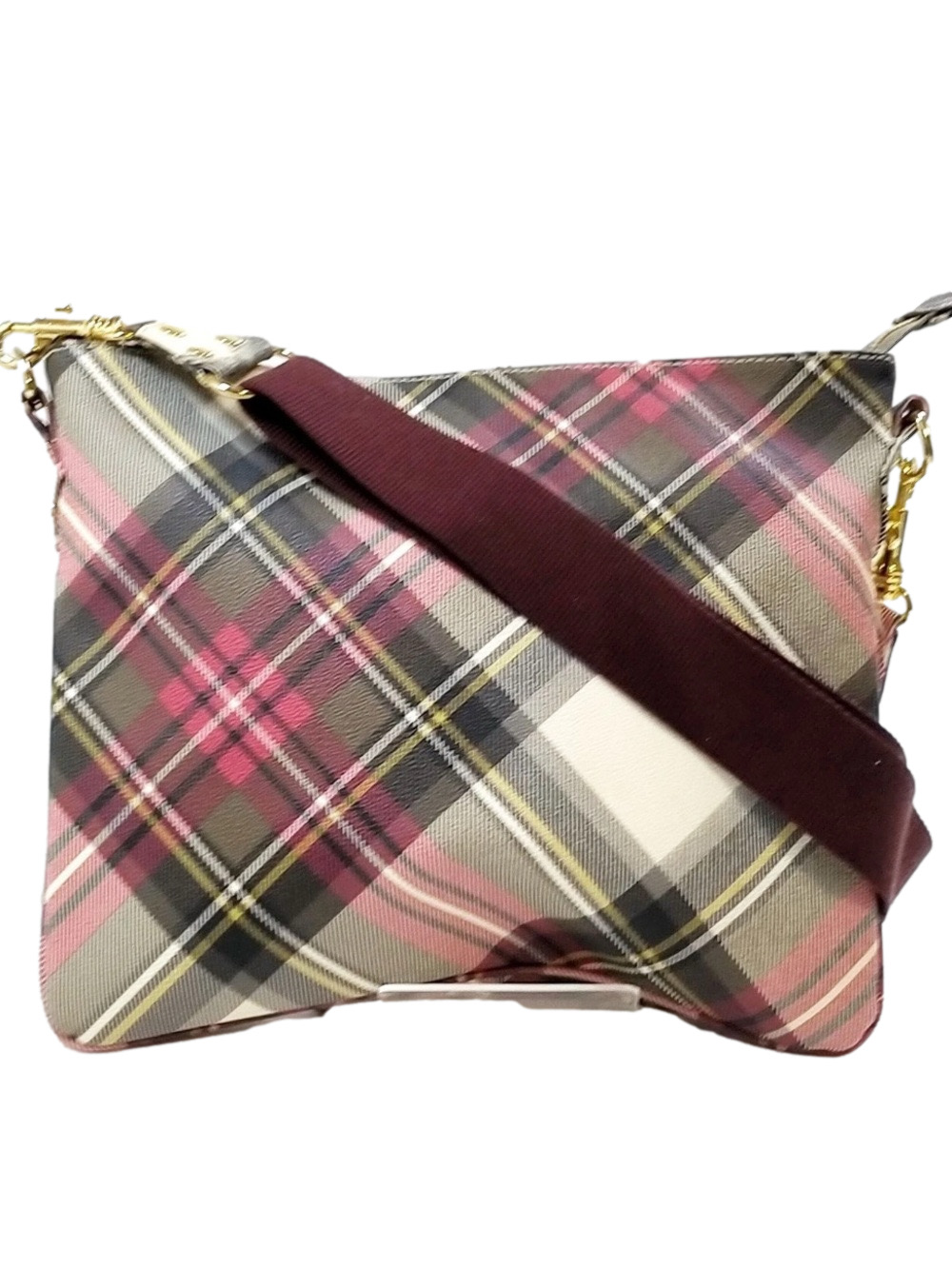 Vivienne Westwood Tartan Plaid PVC Crossbody Bag